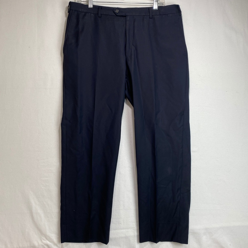 Pal Zileri Abito Privato Mens 36x27 Navy Blue 100% Wool Dress Pants Italy made